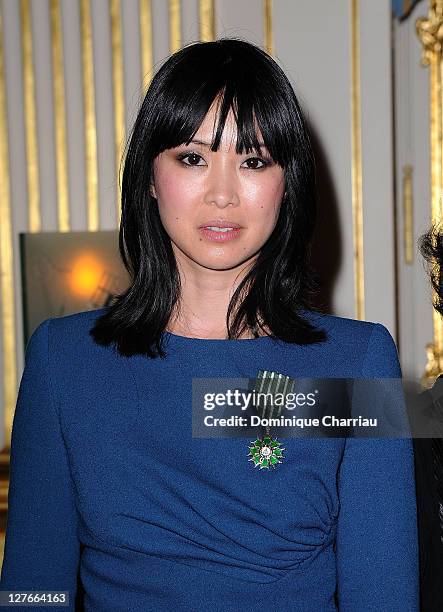 Linh-Dan Pham poses after she receives the medal "Chevalier des Arts et lettre" at Ministere de la Culture on April 5, 2011 in Paris, France.