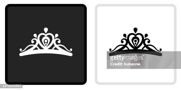 黑色按鈕上的 tiara 圖示與白色翻轉。 - 皇冠 頭飾 幅插畫檔、美工圖案、卡通及圖標
