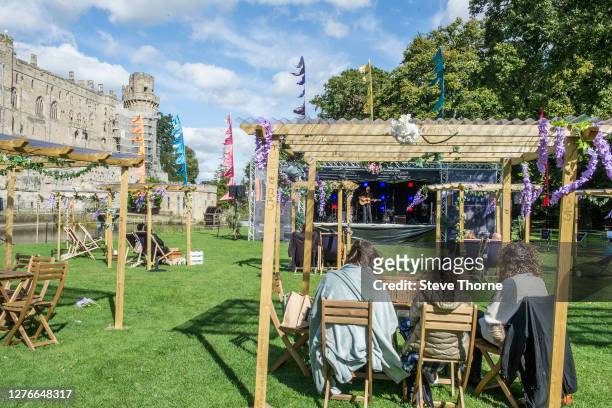 Social distancing audience at Picnic At The Castle 2020 at Warwick Castle on September 25, 2020 in Warwick, England.