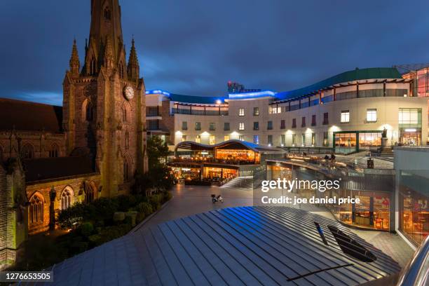 night, st martin, bullring, birmingham, england - birmingham bullring stock pictures, royalty-free photos & images