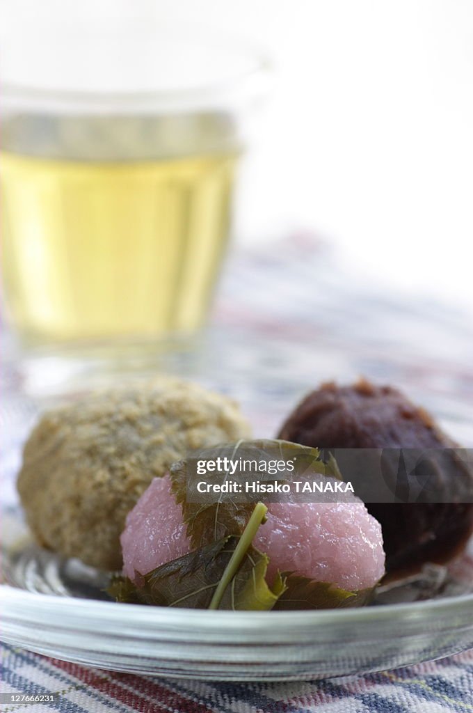 Three kinds of Japanese sweets