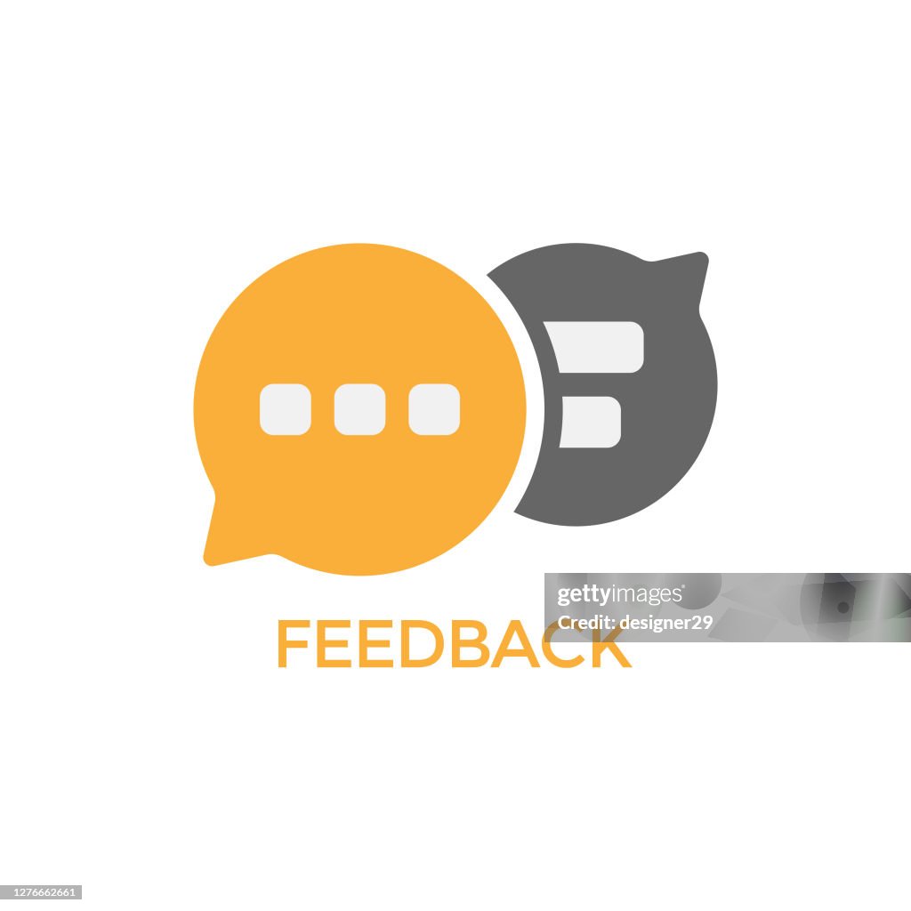 Progettazione vettoriale dell'icona Bolla vocale di feedback.