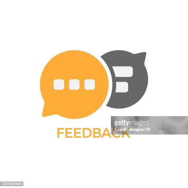 feedback speech bubble icon vector design. - customer support icon stock illustrations