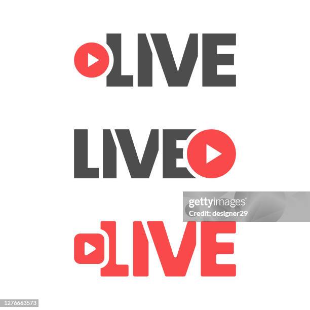 ilustraciones, imágenes clip art, dibujos animados e iconos de stock de live stream icon flat design. - live event logo