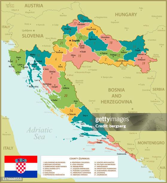 Map Croatic Croatia Flag Map Photos and Premium High Res Pictures - Getty Images
