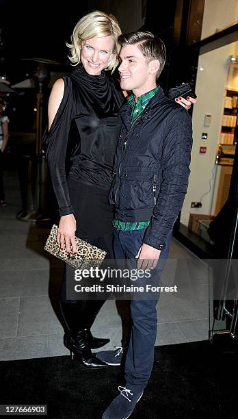 Model Alex Leigh and Actor Kieron Richardson attend the Manchester launch of Nicky Clarke at Nicky Clarke on March 31, 2011 in Manchester, England.