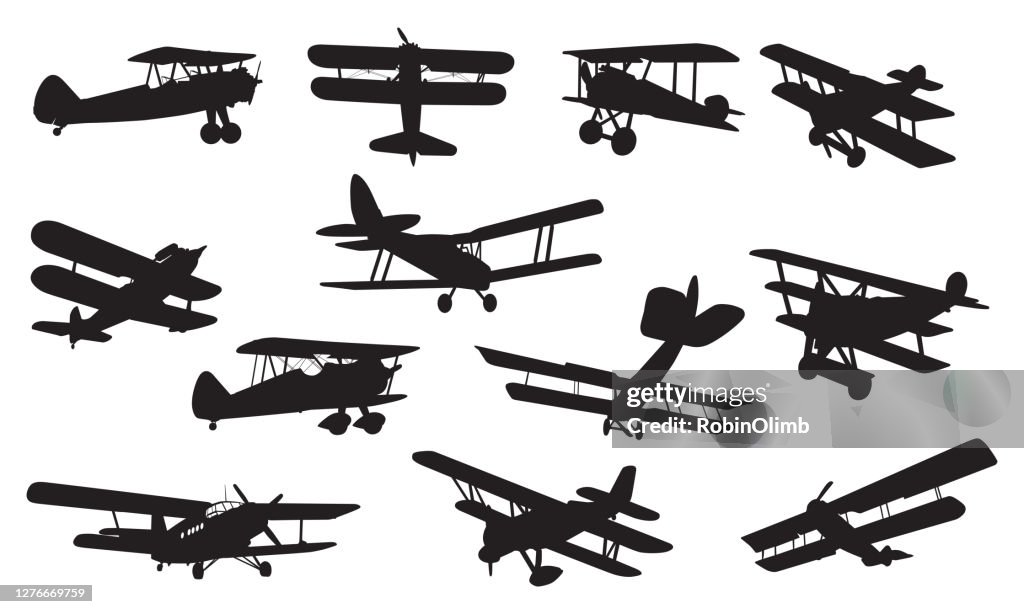 Biplane Silhouettes