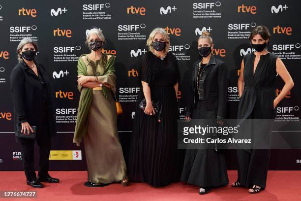 Laura Tous, Alba Tous, Rosa Tous, Marta Tous and director Amanda Sans attend 'Oso' premiere during the 68th San Sebastian International Film Festival...