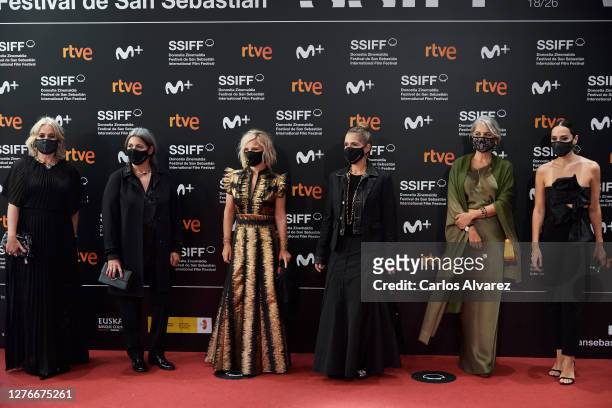 Rosa Tous, Laura Tous, Eugenia Martinez de Irujo, Marta Tous, Alba Tous and Tamara Falco attend 'Oso' premiere during the 68th San Sebastian...