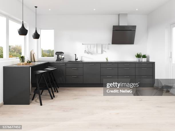 moderne minimalistische küche - kitchen tiles stock-fotos und bilder