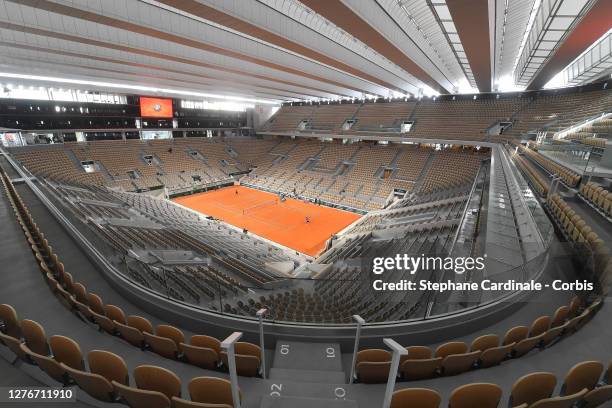 General view of Court Philippe Chatrier at Roland Garros on September 25, 2020 in Paris, France.