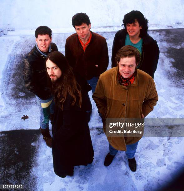 Drummer Johnny Fay, guitarist Gord Sinclair, bassist Paul Langlois, lead singer Gordon Downie and guitarist Rob Baker of the Canadian rock group The...