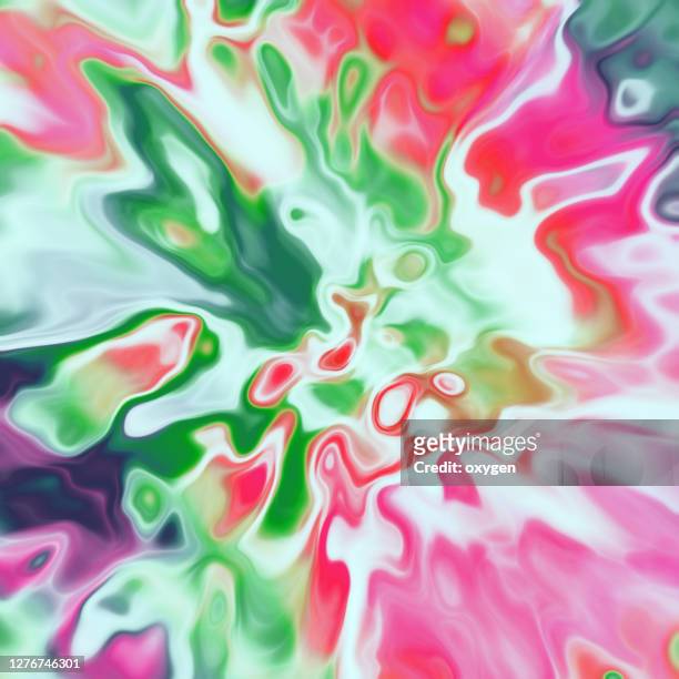 abstratc alcohol ink vibrant green pink tie dye painting - tie dye stock pictures, royalty-free photos & images
