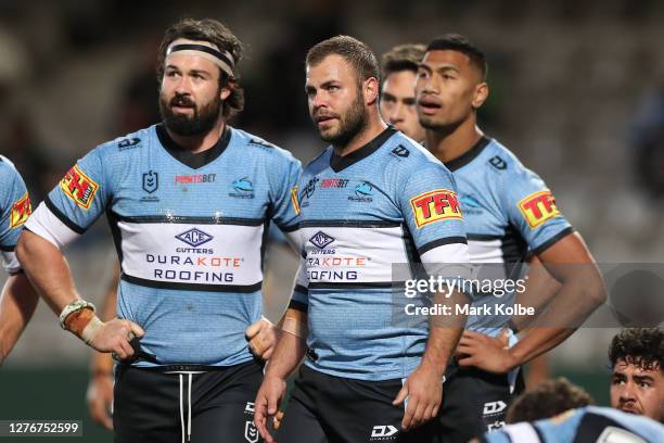 Wade Graham of the Sharks looks on after a Raiders try during the round 20 NRL match between the Cronulla Sharks and the Canberra Raiders at...