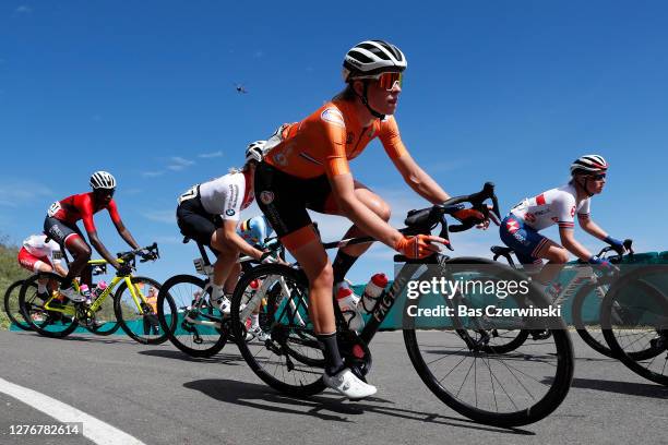 Carolina Campbell Carolina of Trinidad And Tobago / Demi Vollering of The Netherlands / Alice Barnes of The United Kingdom / during the 93rd UCI Road...