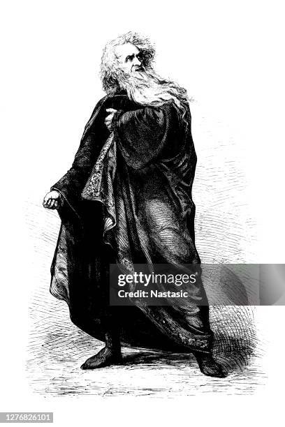 king lear - great performance stock illustrations