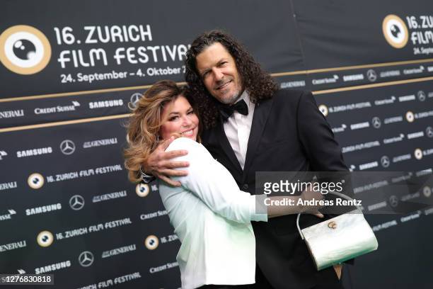 Shania Twain and her husband Frederic Thiebaud attend the "Who you gonna call" photocall during the 16th Zurich Film Festival at Kino Corso on...