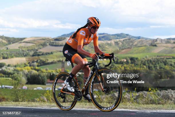 Chantal Van Den Broek - Blaak of The Netherlands / during the 93rd UCI Road World Championships 2020, Women Elite Road Race a 143km race from Imola...