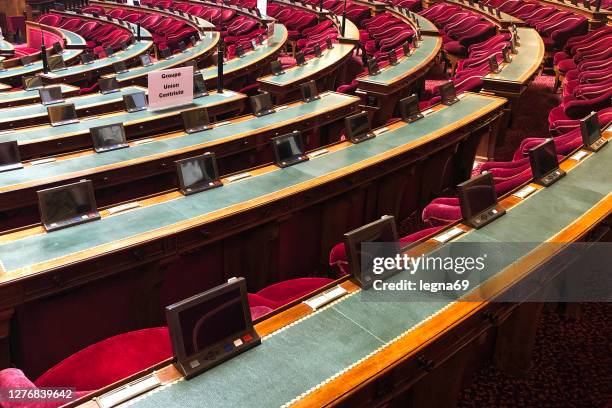 hemicycle of french senate in paris - senate stock pictures, royalty-free photos & images