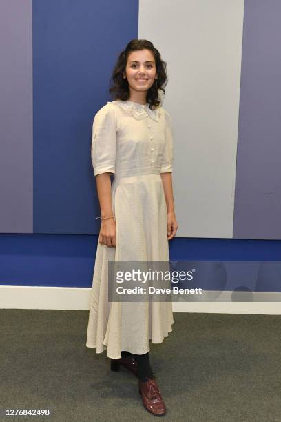 Katie Melua attends a live podcast recording of "The Guilty Feminist" by Deborah Frances-White during the London Podcast Festival at King's Place on...