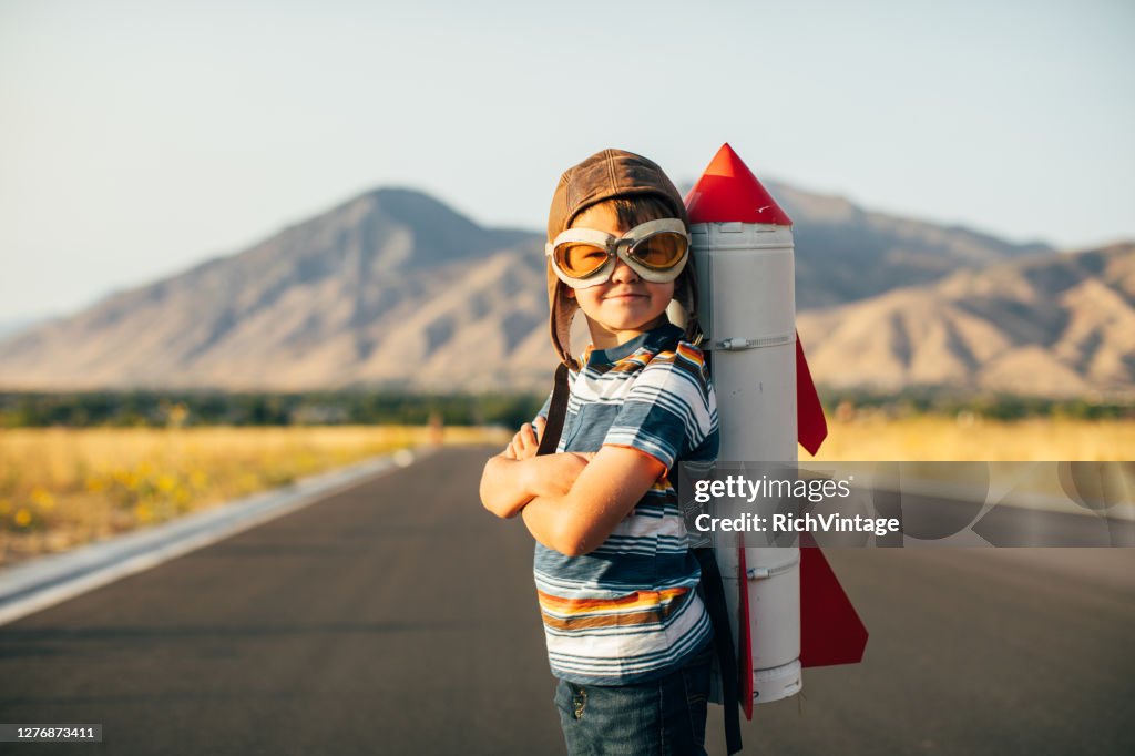 Young Boy with Rocket Pack