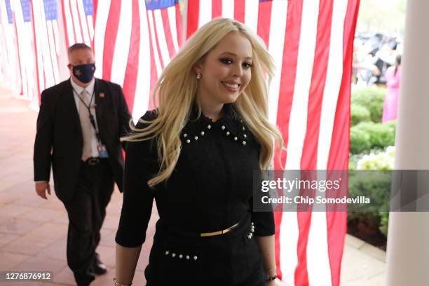 Tiffany Trump, daughter of President Donald Trump, arrives for a ceremony where her father will introduce 7th U.S. Circuit Court Judge Amy Coney...