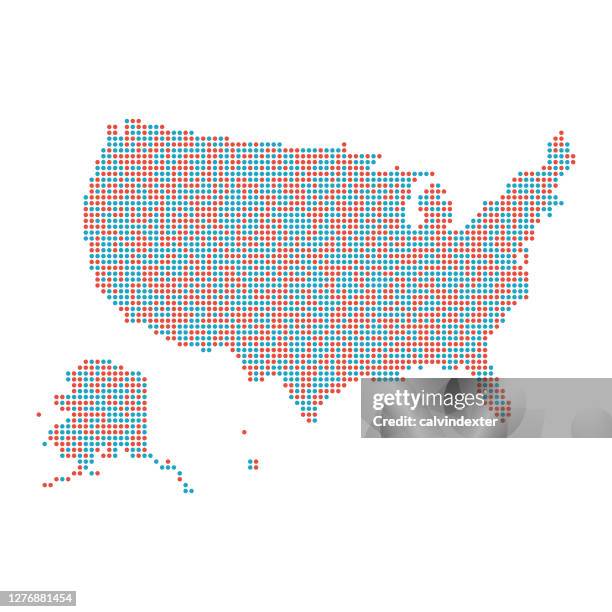 usa dot map - learning spanish stock illustrations