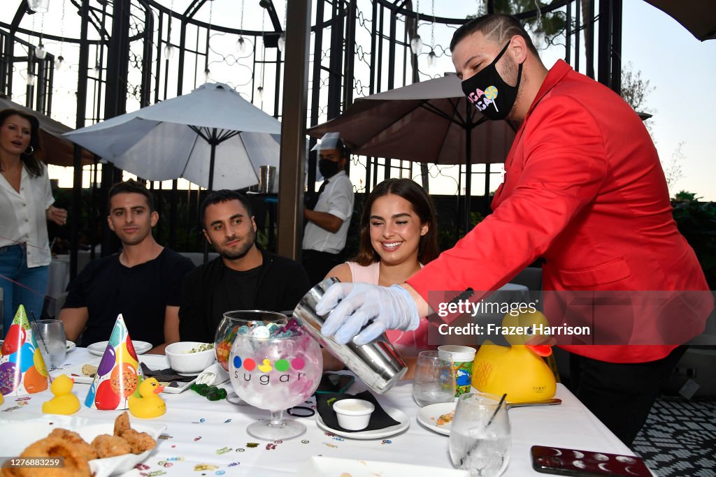 Addison Rae's Siblings Addison Rae and family at Sugar Factory Westfield Century City on ...
