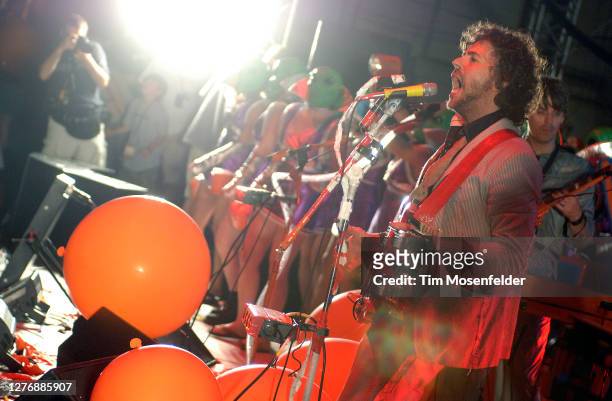Wayne Coyne of The Flaming Lips performs at the Greek Theatre on July 22, 2006 in Berkeley, California.