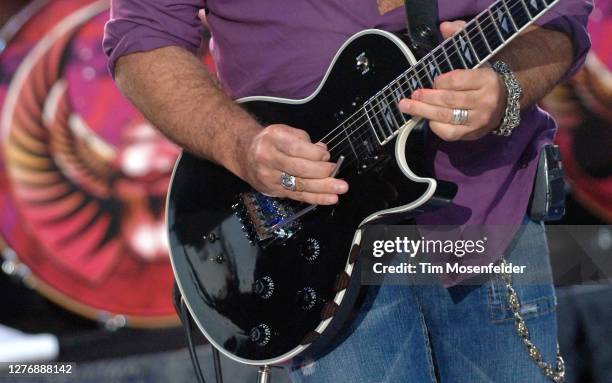 Neal Schon of Journey performs at Shoreline Amphitheatre on August 26, 2006 in Mountain View, California.