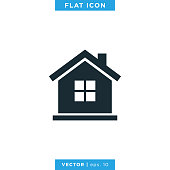 Home, House Icon Vector Stock Illustration Design Template