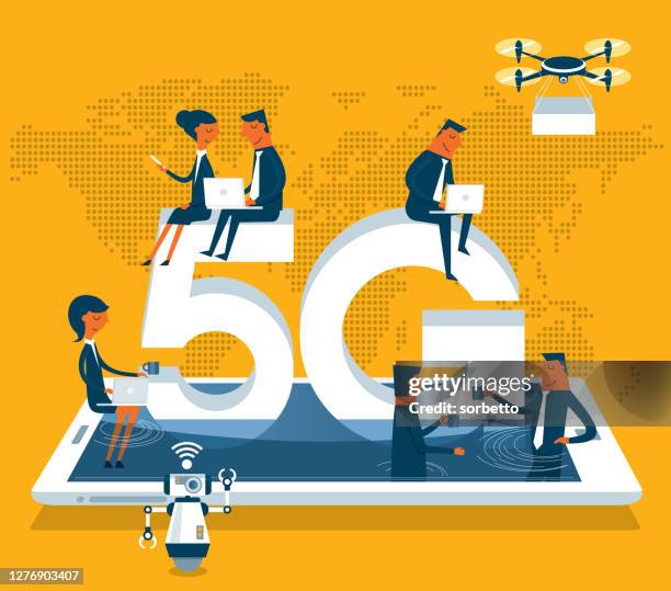 5g - social networking - informal trader stock illustrations