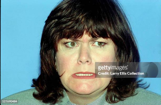 British actress and comedienne Dawn French in a photocall for the BBC Two television series 'Murder Most Horrid', April 1996.