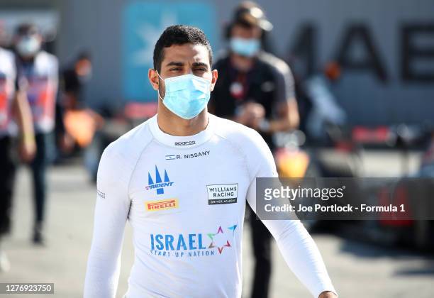 Roy Nissany of Israel and Trident prepares to drive before the Formula 2 Championship Sprint Race at Sochi Autodrom on September 27, 2020 in Sochi,...