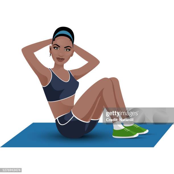 abs workout - sit ups stock illustrations