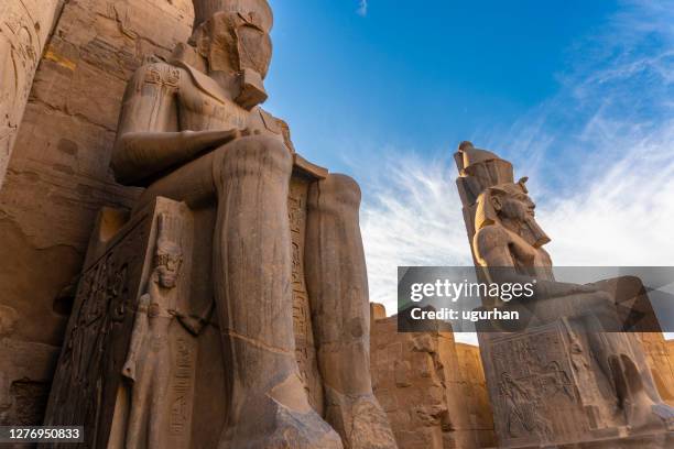 ancient  statue ramses ii of luxor temple in luxor. egypt - temples of karnak stock pictures, royalty-free photos & images