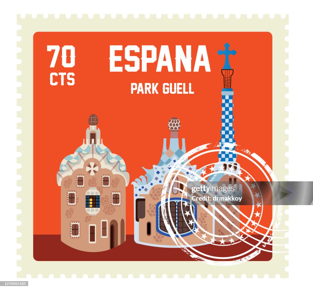 Spain Stamp, Park Guell