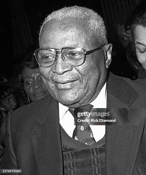 Martin Luther King Sr. Backstage during M.L.K Gala at The Atlanta Civic Center in Atlanta Georgia, January 13, 1982 (Photo by Rick Diamond/Getty...