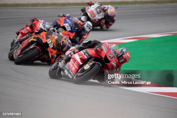 Danilo Petrucci of Italy and Ducati Team leads the field during the MotoGP race during the MotoGP of Catalunya: Race during the MotoGP of Catalunya...