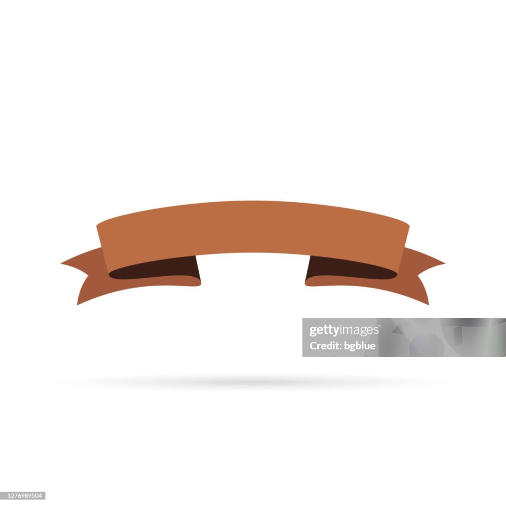 Brown Ribbon Isolated On White Background Design Element High-Res