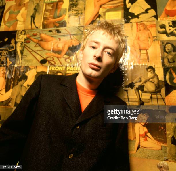 Lead singer Thom Yorke of the British alternative rock band Radiohead poses for a portrait circa March, 1993 in New York, New York.