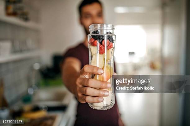 healthy morning breakfast - protein drink stock pictures, royalty-free photos & images