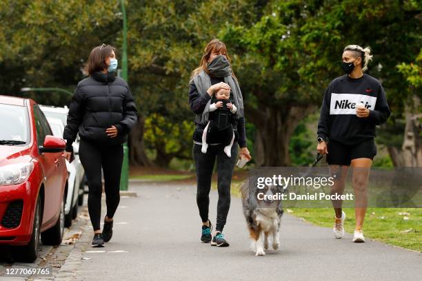 Moana Hope is seen exercising around the Tan track on September 28, 2020 in Melbourne, Australia. Coronavirus restrictions have eased across...