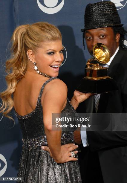 Black Eyed Peas Winners Duhamel and Will i Am, backstage at the 49th annual Grammy Awards, September 11, 2007 at Staples Center in Los Angeles,...