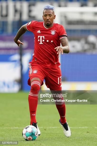 Jerome Boateng of FC Bayern Muenchen in action during the Bundesliga match between TSG Hoffenheim and FC Bayern Muenchen at PreZero-Arena on...
