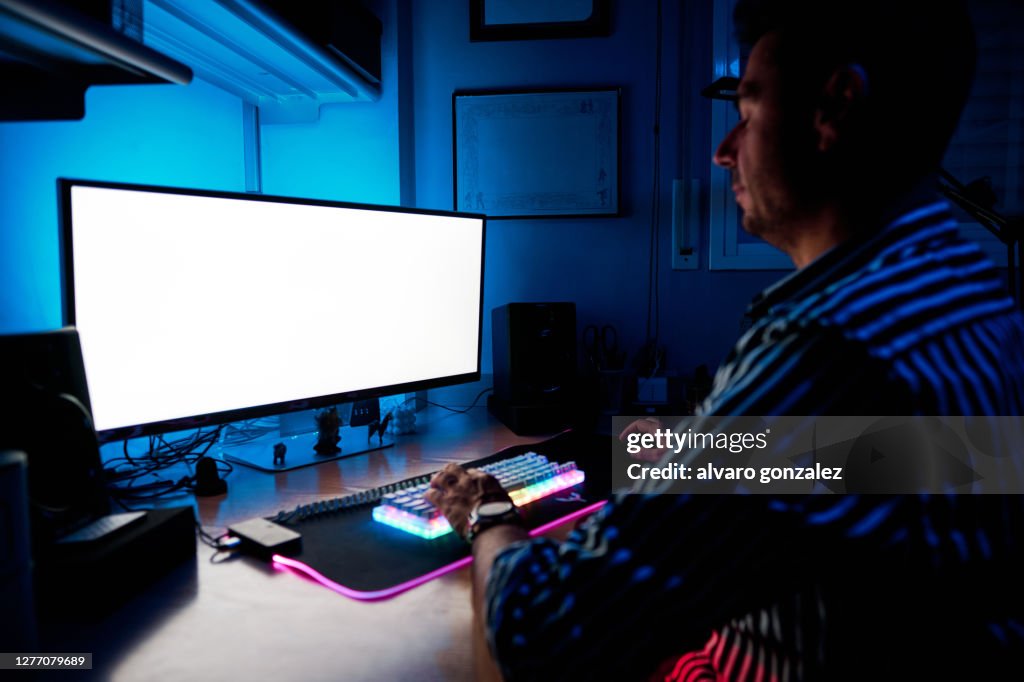 A Man Using His Computer High-Res Stock Photo - Getty Images