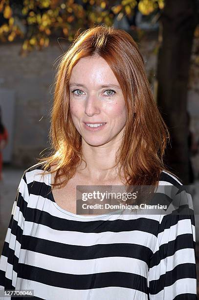 Lea Drucker attends the Lanvin Ready to Wear Spring / Summer 2012 show during Paris Fashion Week at Jardin des Tuileries on September 30, 2011 in...