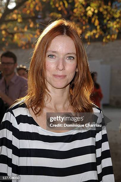 Lea Drucker attends the Lanvin Ready to Wear Spring / Summer 2012 show during Paris Fashion Week at Jardin des Tuileries on September 30, 2011 in...