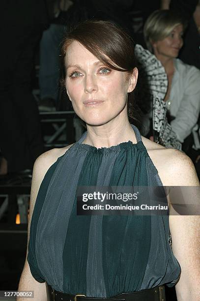 Julianne Moore attends the Lanvin Ready to Wear Spring / Summer 2012 show during Paris Fashion Week at Jardin des Tuileries on September 30, 2011 in...