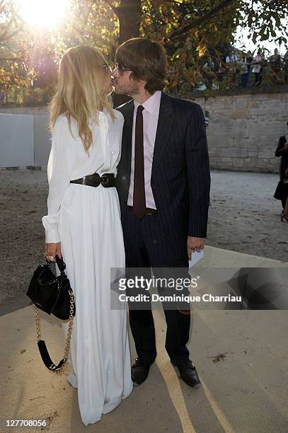 Rodger Berman and Rachel Zoe attend the Lanvin Ready to Wear Spring / Summer 2012 show during Paris Fashion Week at Jardin des Tuileries on September...